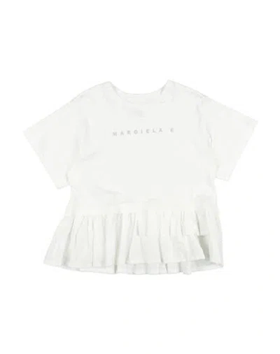 MM6 MAISON MARGIELA MM6 MAISON MARGIELA TODDLER GIRL T-SHIRT WHITE SIZE 6 COTTON