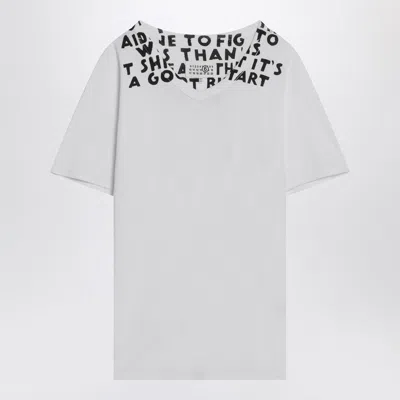 MM6 MAISON MARGIELA MM6 MAISON MARGIELA WHITE AIDS COTTON T-SHIRT