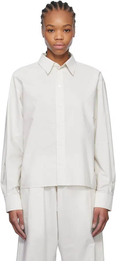 MM6 MAISON MARGIELA WHITE SPLICED STRIPED COTTON POPLIN SHIRT