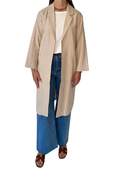 MOD REF LINEN BLEND DUSTER IN TAN