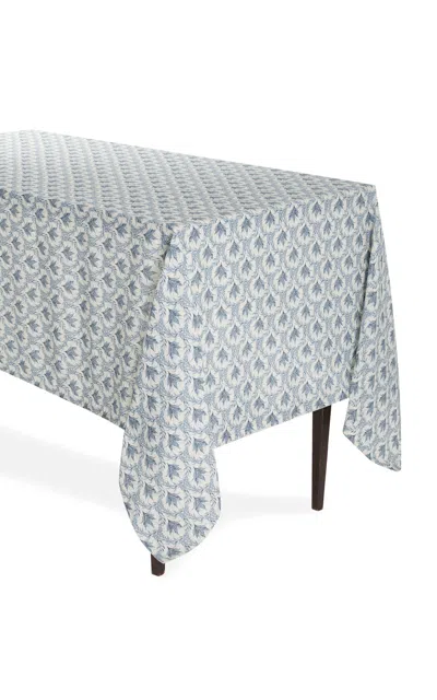 MODA DOMUS LILY OF THE VALLEY PRINTED LINEN TABLECLOTH 70 X 144"