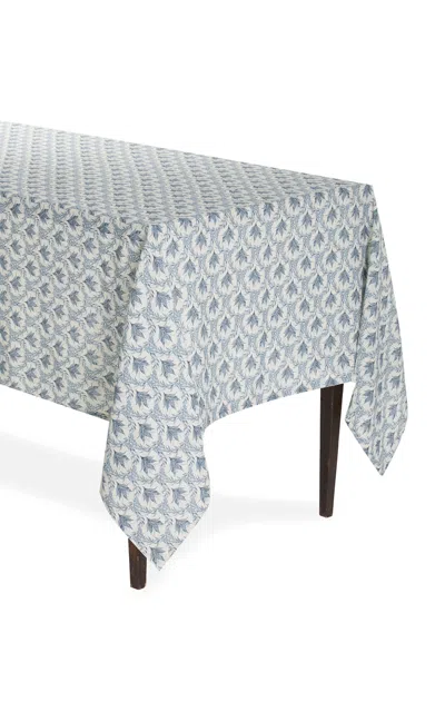 MODA DOMUS LILY OF THE VALLEY PRINTED LINEN TABLECLOTH 70 X 108"
