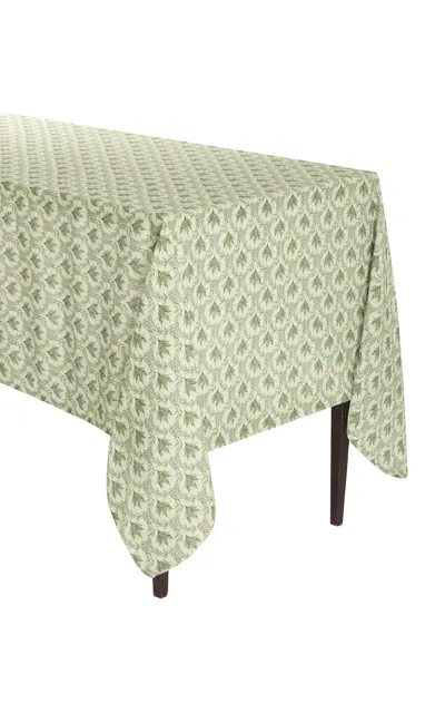MODA DOMUS LILY OF THE VALLEY PRINTED LINEN TABLECLOTH 70 X 144"