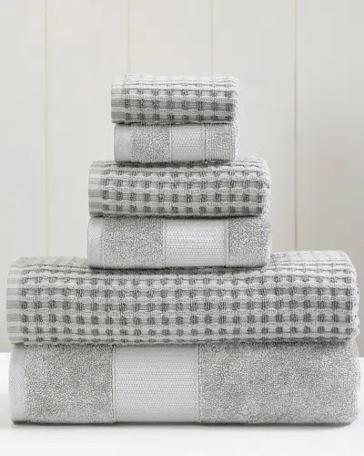 MODERN THREADS MODERN THREADS 6PC YARN-DYED COBBLESTONE JACQUARD TOWEL SET