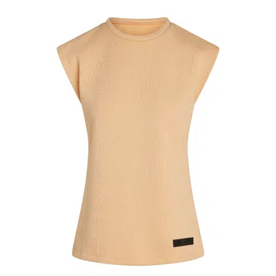 MODRN STUDIO NEUTRALS / ROSE GOLD / ORANGE ULTRA-SOFT WOMEN'S COTTON STRUCTURED TANK - PEACH