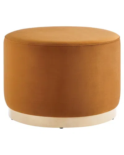 MODWAY MODWAY TILDEN LARGE 23 ROUND PERFORMANCE VELVET UPHOLSTERED OTTOMAN