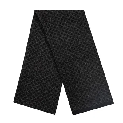 MOHAIR&ANGORA BLACK / GREY MOHAIR MEN SCARF HITTITE BLACK-GREY