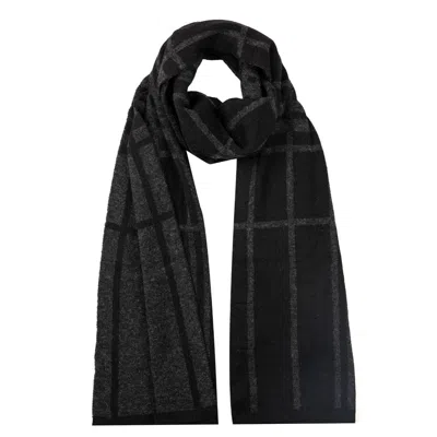MOHAIR&ANGORA GREY / BLACK GALATIA SCARF WOMEN'S BLACK
