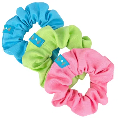 MOKUYOBI WOMEN'S GREEN / BLUE / PINK SPRINGTIME SCRUNCHIE THREE PACK