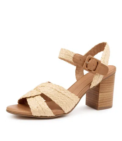 MOLLINI MOLLINI ASAILOR NATURAL DK TAN WOMENS SHOES CASUAL SANDALS HEELED