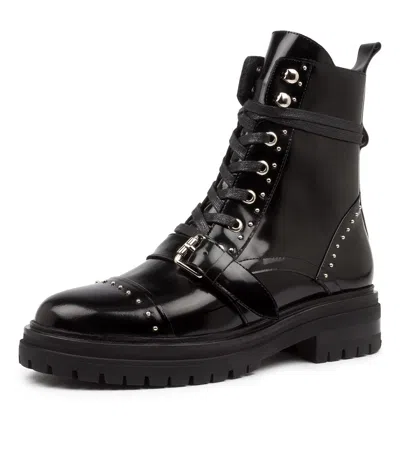 MOLLINI MOLLINI ASHBURN BLACK BOX LEATHER WOMENS SHOES CASUAL BOOTS ANKLE