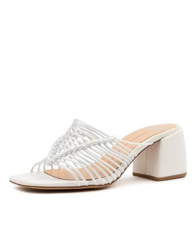 MOLLINI MOLLINI BALEE WHITE ROPE LEATHER WOMENS SHOES CASUAL SANDALS HEELED