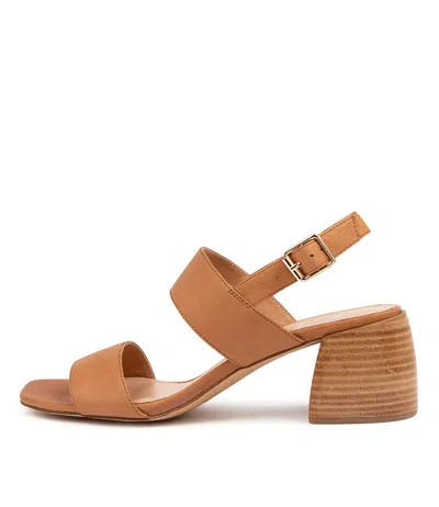 MOLLINI MOLLINI BLAYKE DK TAN LEATHER WOMENS SHOES CASUAL SANDALS HEELED