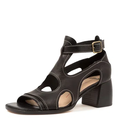 MOLLINI MOLLINI BOCEAN BLACK BLACK LEA WOMENS SHOES CASUAL SANDALS HEELED