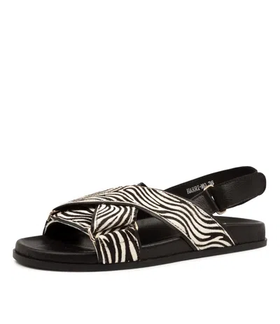 MOLLINI MOLLINI HARRI LEOPARD BLACK PONY WOMENS SHOES CASUAL SANDALS SANDALS FLAT