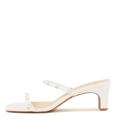 MOLLINI MOLLINI HUDDO WHITE LEATHER WOMENS SHOES DRESS SANDALS HEELED