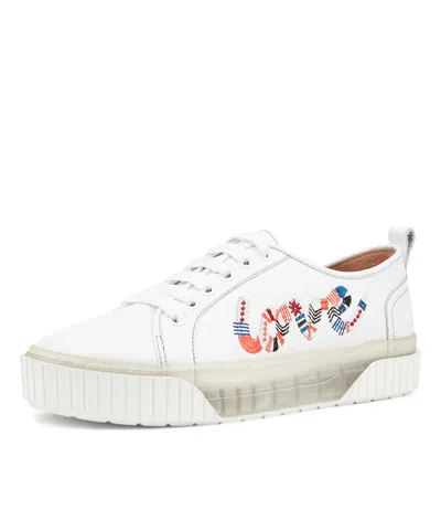 MOLLINI MOLLINI JOYOUS WHITE MULTI LEATHER SNEAKERS WOMENS SHOES CASUAL
