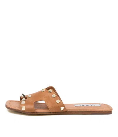 MOLLINI MOLLINI LSTUDS TAN LEATHER WOMENS SHOES CASUAL SANDALS SANDALS FLAT