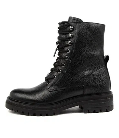 MOLLINI MOLLINI MANNY BLACK LEATHER WOMENS SHOES CASUAL BOOTS ANKLE