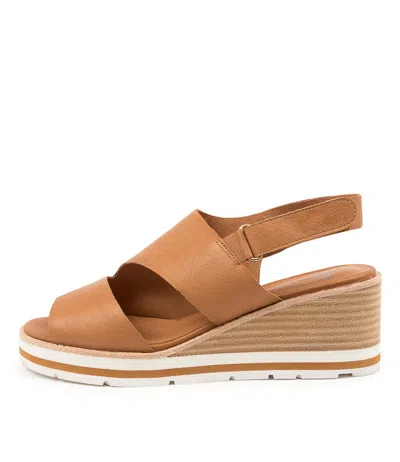 MOLLINI MOLLINI NIZZA DK TAN LEATHER WOMENS SHOES CASUAL SANDALS HEELED