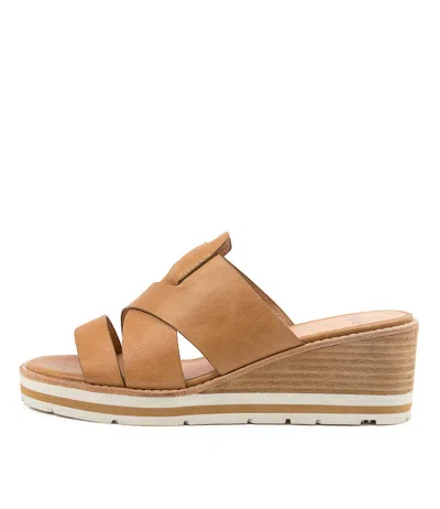 MOLLINI MOLLINI NOFIE TAN LEATHER WOMENS SHOES CASUAL SANDALS HEELED