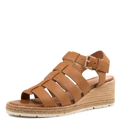 MOLLINI MOLLINI NUDGE DK TAN LEATHER WOMENS SHOES CASUAL SANDALS HEELED