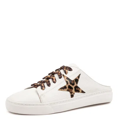 MOLLINI MOLLINI OTODAY WHITE LEOPARD LEA WOMENS SHOES CASUAL SNEAKERS CASUAL