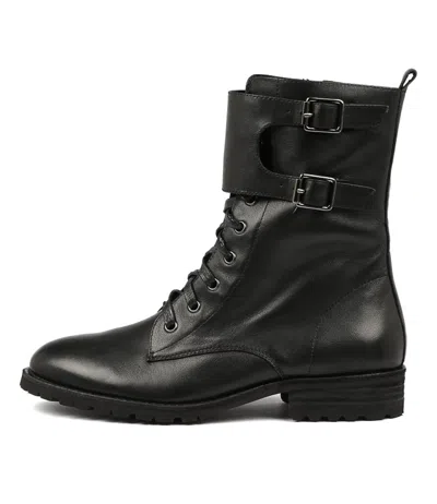 MOLLINI MOLLINI RYANN BLACK LEATHER WOMENS SHOES CASUAL BOOTS ANKLE