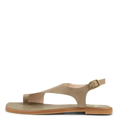 MOLLINI MOLLINI SIEEM OLIVE LEATHER WOMENS SHOES CASUAL SANDALS SANDALS FLAT