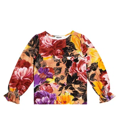 MOLO RAINA FLORAL COTTON-BLEND JERSEY TOP