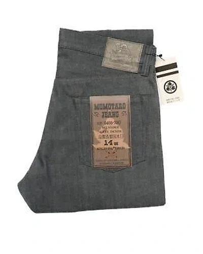 MOMOTARO MOMOTARO $315 14OZ GRAY SELVEDGE DENIM JEANS HIGH TAPERED 0405-70G 32
