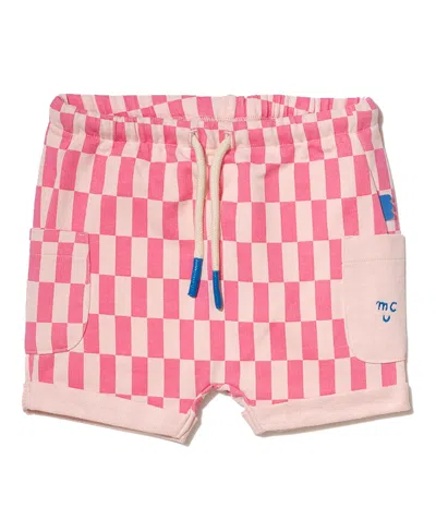 MON COEUR GIRLS' RECYCLED COTTON CHECKERED SHORT - BABY
