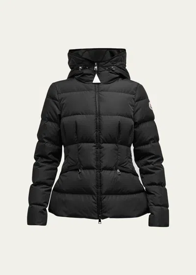 MONCLER AVOCE HOODED PUFFER JACKET WITH ELASTIC BELT