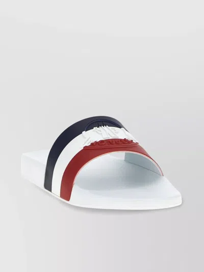 MONCLER BASILE OPEN TOE TRI-COLOR SLIDES