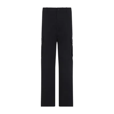 MONCLER MONCLER BLACK COTTON TROUSERS