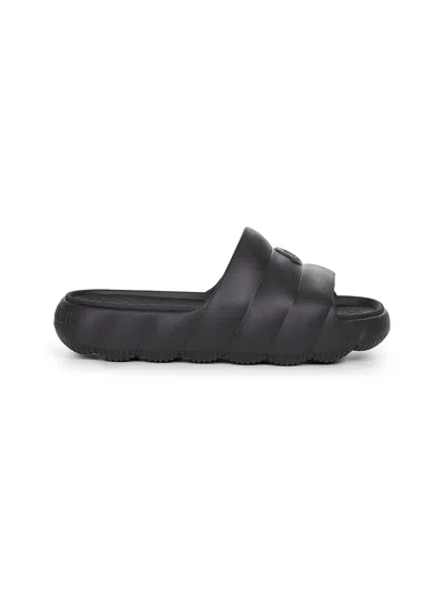 MONCLER BLACK EVA QUILTED LILO SLIDERS
