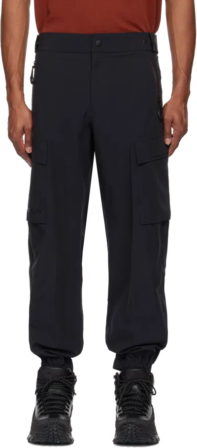 MONCLER BLACK WATERPROOF CARGO PANTS