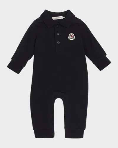MONCLER BOY'S LOGO-PRINT POLO ROMPER