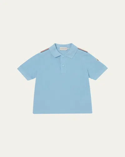 MONCLER BOY'S TRI-STRIPE PIQUE POLO SHIRT