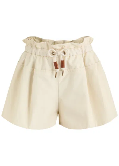 MONCLER MONCLER CANVAS TRIM SHELL SHORTS