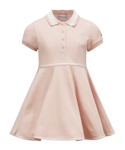 MONCLER MONCLER ENFANT LOGO EMBROIDERED FLARED POLO DRESS