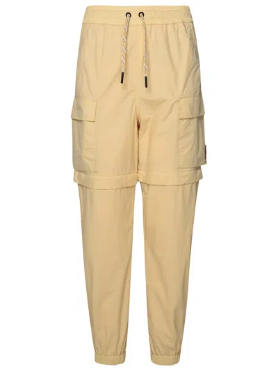 MONCLER CREAM POLYAMIDE SPORTY PANTS