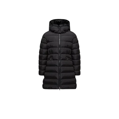 MONCLER CHARPAL HOODED DOWN JACKET, GIRLS, BLACK, SIZE: 8Y