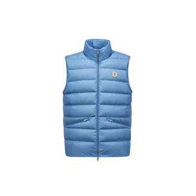 MONCLER LECHTAL DOWN GILET, MEN, BLUE, SIZE: 3