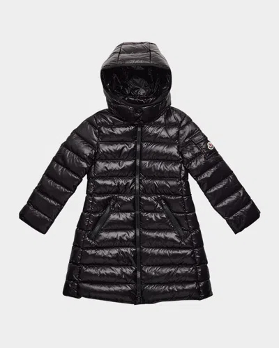 MONCLER GIRL'S MOKA SHINY PUFFER COAT