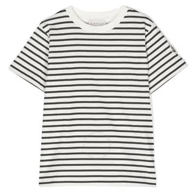 MONCLER MONCLER KIDS STRIPED CREWNECK COTTON T-SHIRT