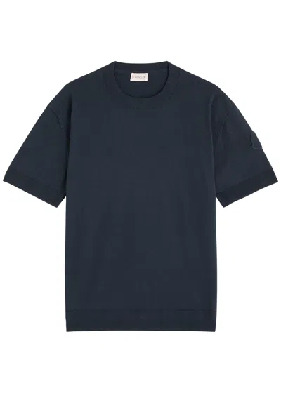 MONCLER MONCLER KNITTED SILK-BLEND T-SHIRT