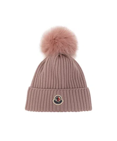 MONCLER MONCLER ENFANT POMPOM DETAILED KNITTED BEANIE