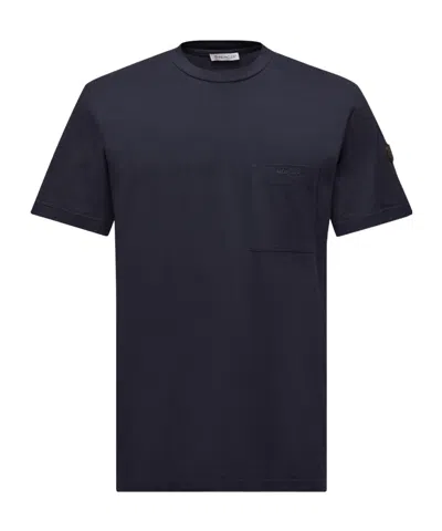MONCLER LOGO COTTON  SILK T-SHIRT WITH POCKET