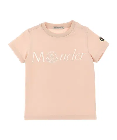 MONCLER MONCLER ENFANT LOGO EMBROIDERED CREWNECK T-SHIRT